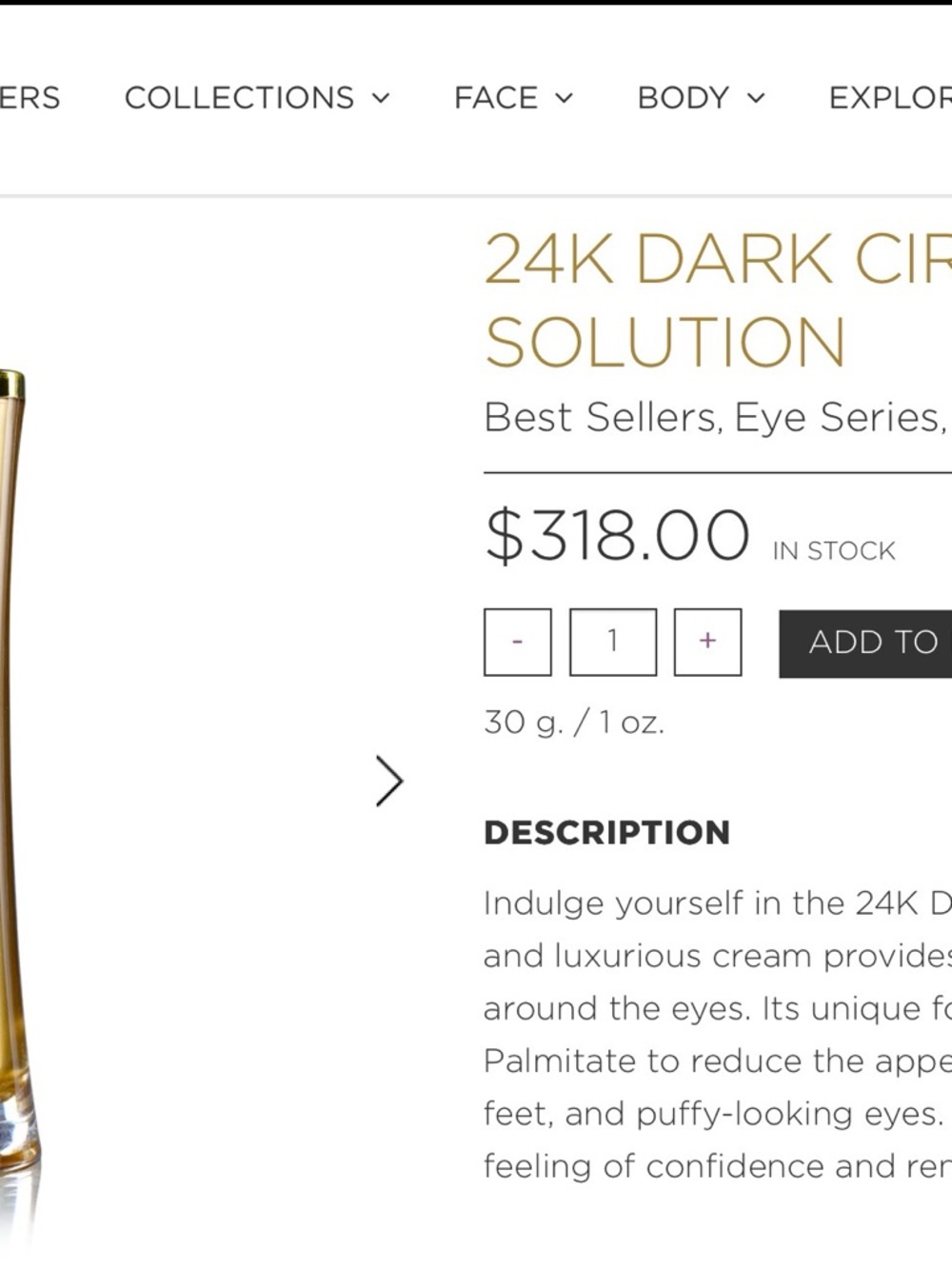 24K Dark Circle Solution Eye Cream - Gold Radiance